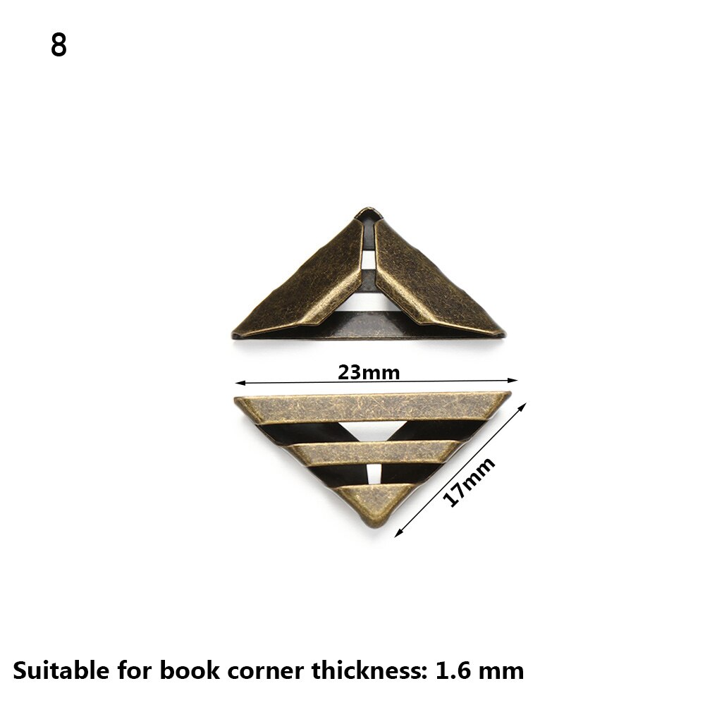 Esquinas de hierro de Metal Retro, Protector de esquina de libro, álbumes de fotos, cubierta de decoración de menú, manualidades DIY, accesorios de álbum de recortes, 4 piezas: naranja
