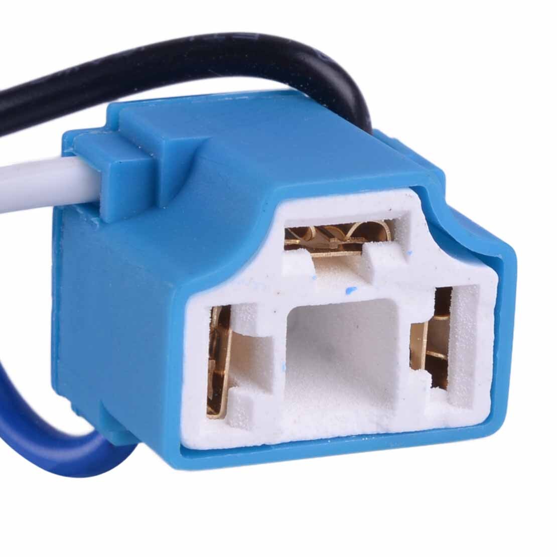 DWCX 2Pcs H4 Ceramic Wire Wiring Headlight Headlamp Extension Harness Socket Connector Adaptor Male & Female Plug 12V 24V