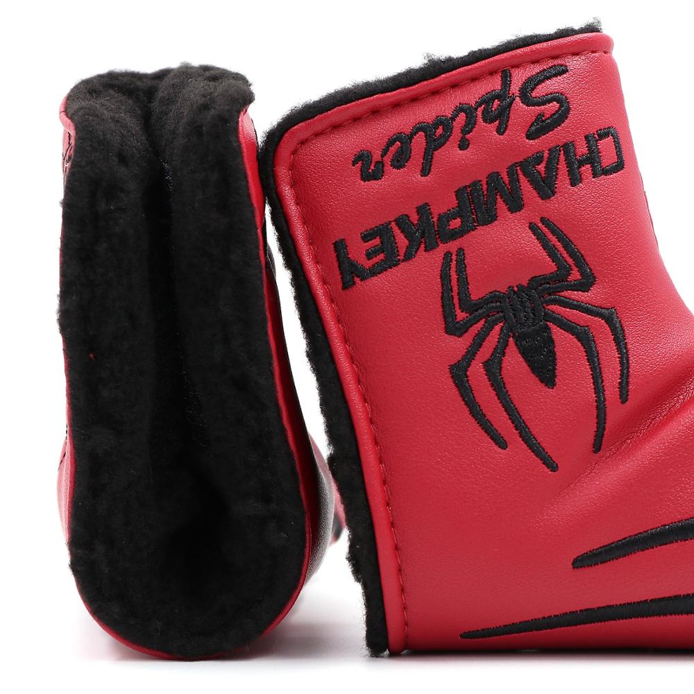 Spider with Silver Web Golf Putter Cover Headcover for Blade Golf Putter Red White Black Head Cover