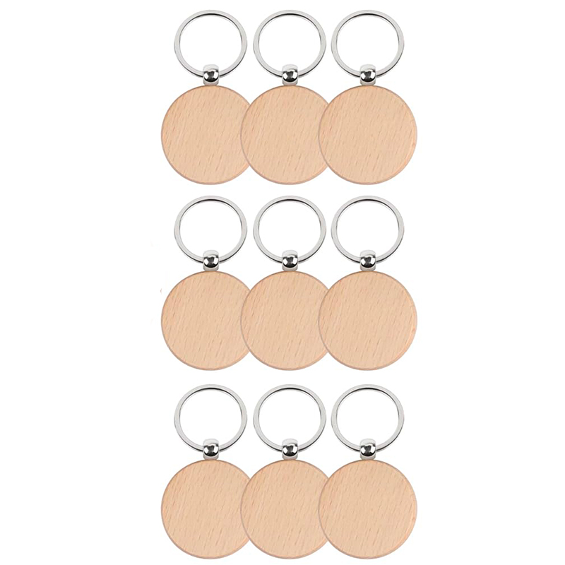 120 stuks blanco houten sleutelhanger DIY houten auto sleutelhanger bulk: Rood