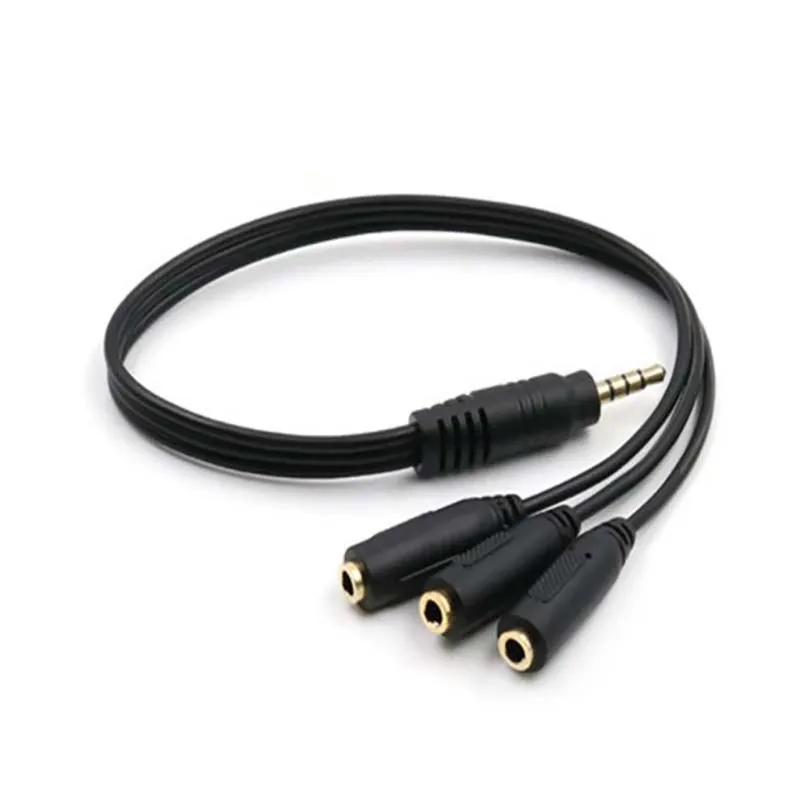 3 Way Port Aux Multi Headphone Earphone Audio Output Splitter Adapter 3.5mm Jack HUB Spliter Cable Extender 1 Male To 3 Female