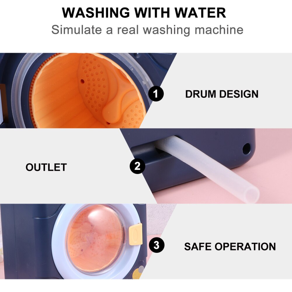 1 Set Mini Simulation Washing Machine Electric Washing Machine Funny Play House without Battery (Red)