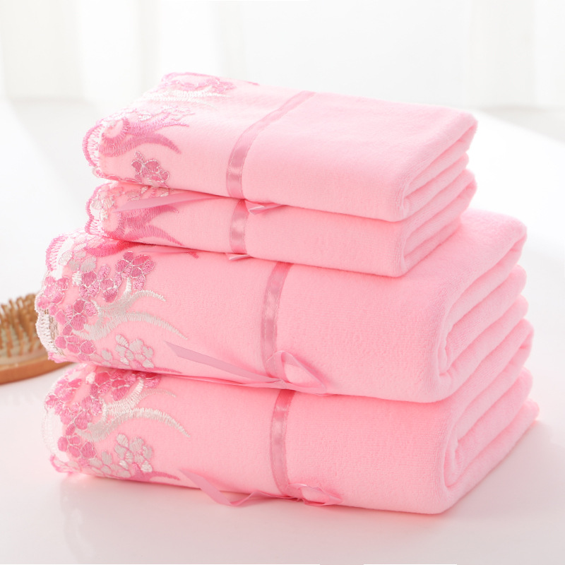 Juego de toallas de baño de lujo para hombre y mujer, 2 piezas, 70x140cm, grandes, 2 piezas, 35x75cm, absorbentes de microfibra