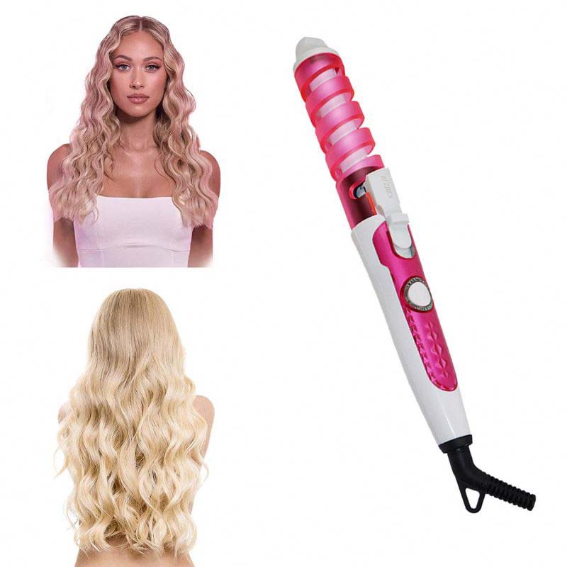 Spiral Curling iron Women's portable curling tongs Simple operation Wave curling tongs automatically rotate curling iron