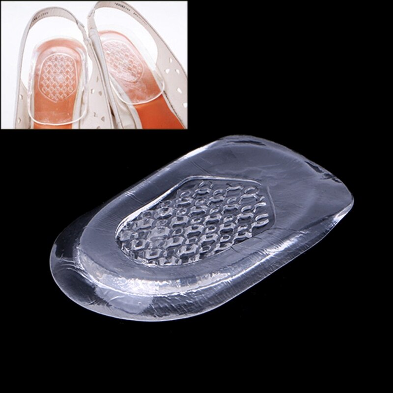 1 Paar Mode Siliconen Gel Elastische Onzichtbare Hak Schoen Pad Pijnbestrijding Comfort Buffer Binnenzool Schoen Kussen Transparant