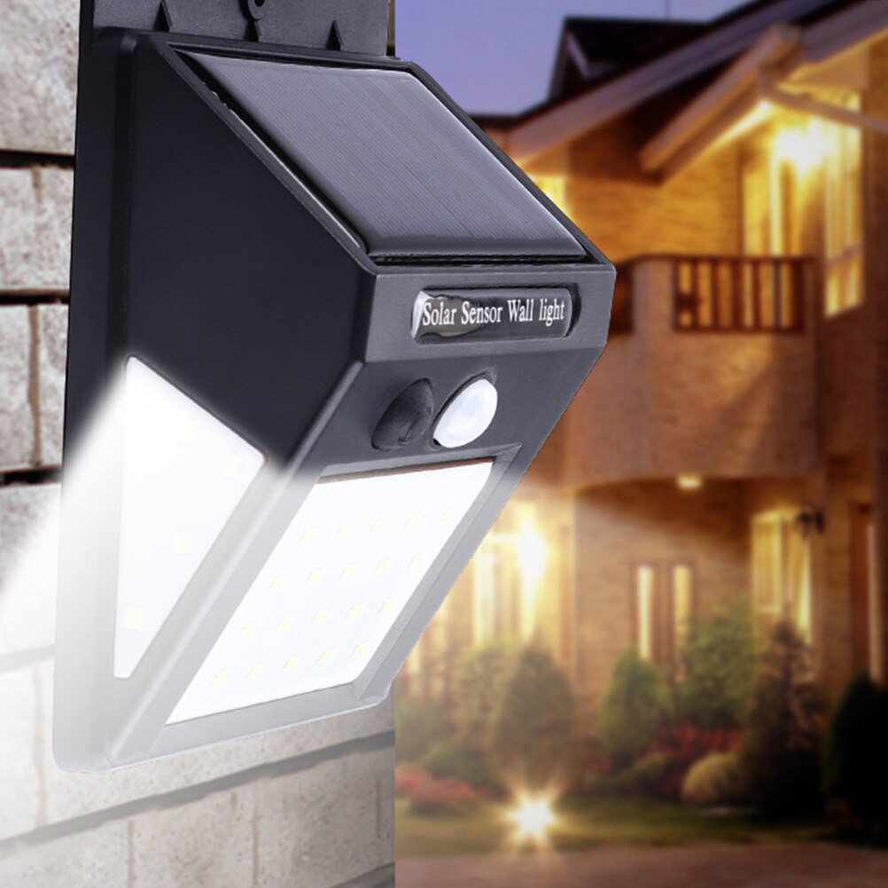 3 Sided Solar Powered Street Light with Motion Sensor Waterproof Outdoor Security Lighting for Garden Yard Parking Garage
