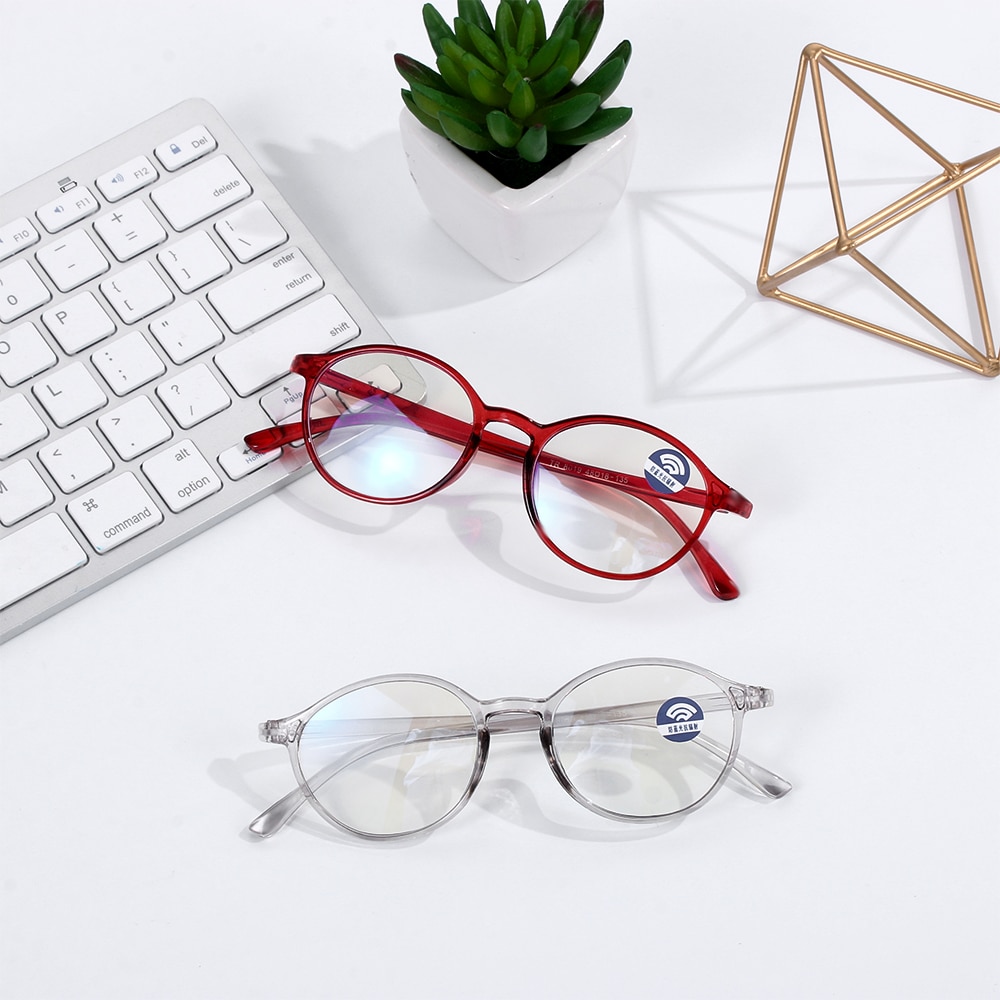 Classic Round Frame Blue Light Blocking Glasses Radiation Protection Computer Goggles Flexible Ultralight TR90 Eyeglasses