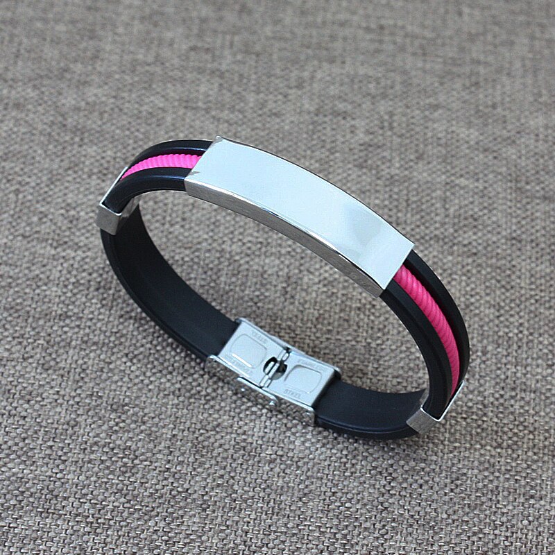 2022 Titanium Staal Rvs Accessoires Charm 5 Clolor Armband Siliconen Armband Man Mode Sieraden: Rosegold