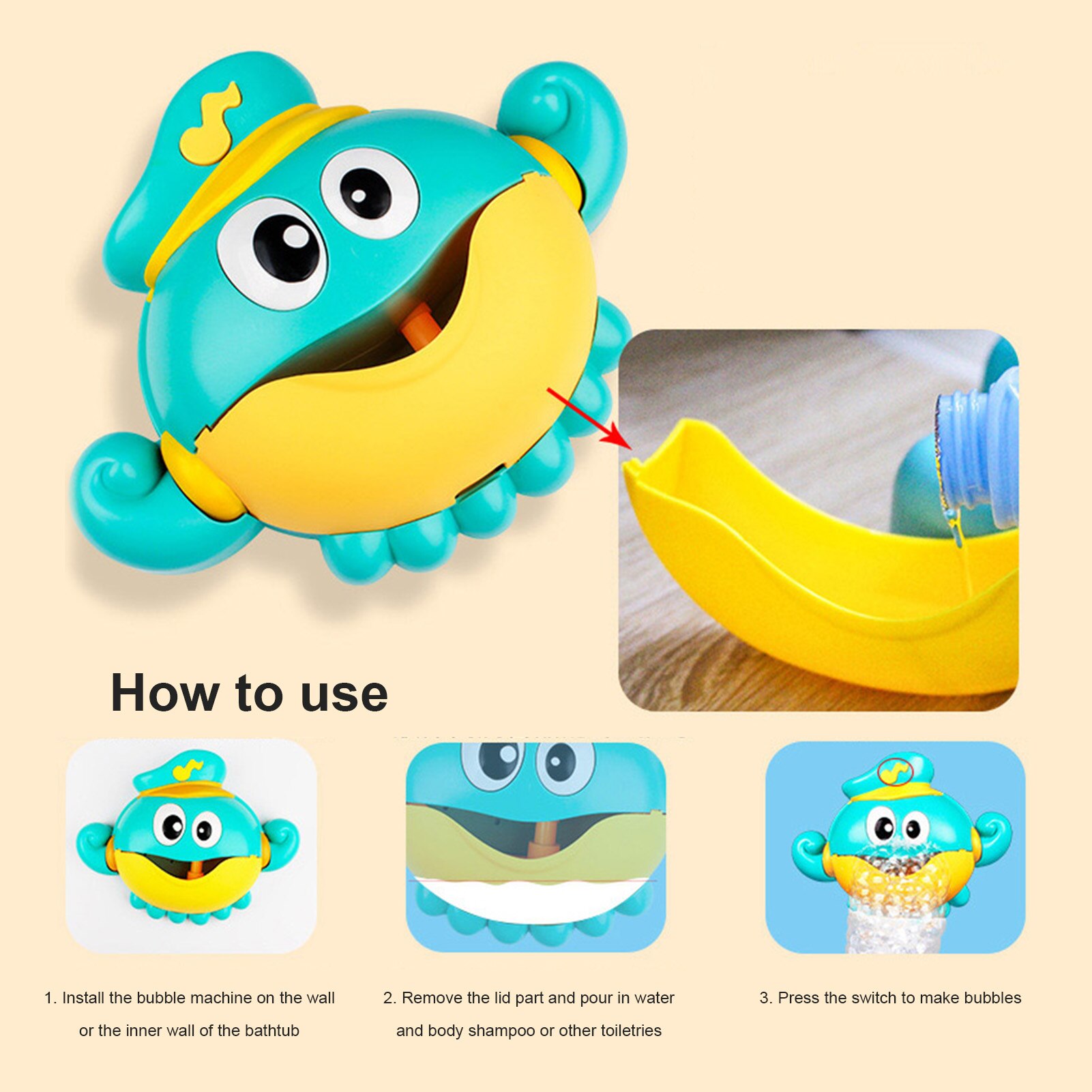 Kleine Octopus Elektrische Bubble Machine Automatische Bubble Camera Kinderen Zeepbellen Blower Elektrische Muziek Licht Speelgoed