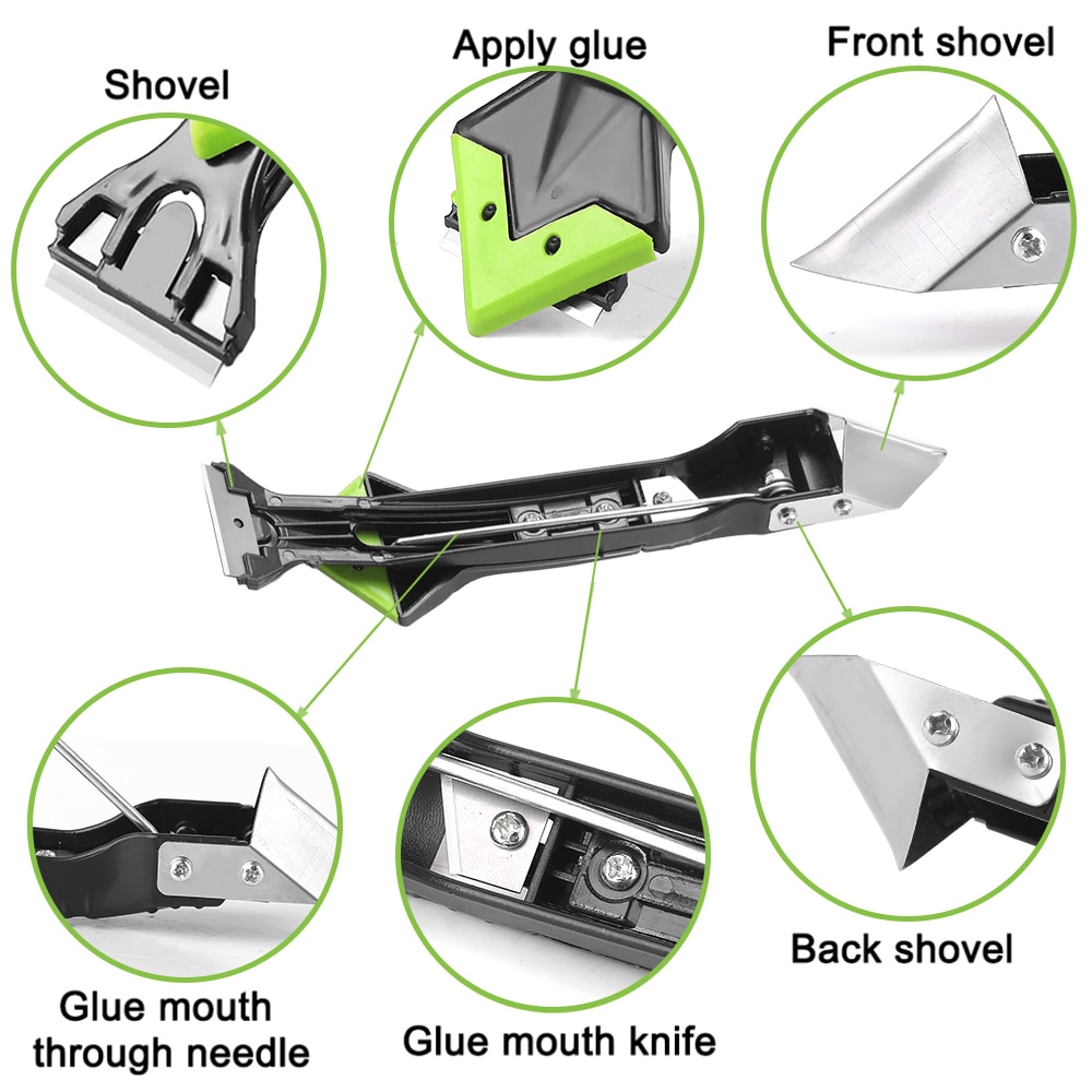 5 in 1 Multifunctional Silicone Remover Tool Caulk Finisher Sealant Smooth Scraper Grout Kit Tools For Home Sealant Remover