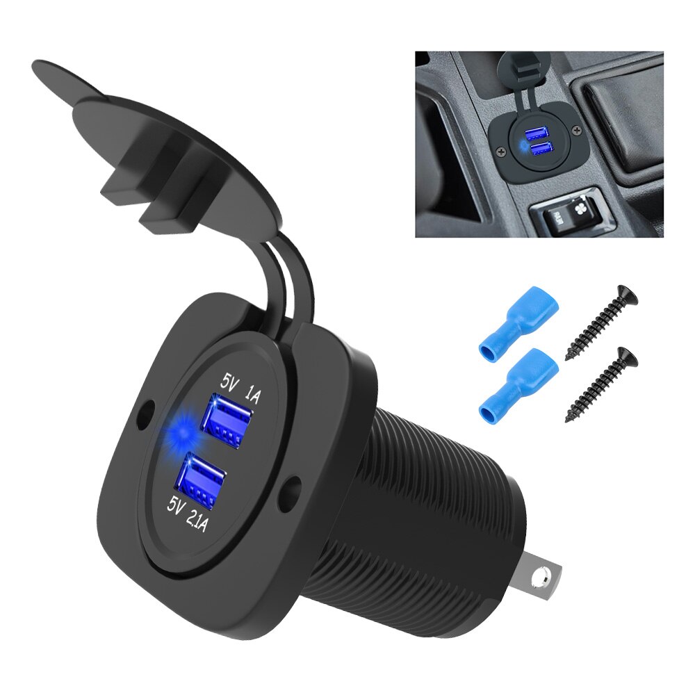 Dual Usb Socket Charger Waterdicht Adapter Outlet Power 12-24V 3.1A Voor Auto Moto Truck Marine Universele Usb socket Plug