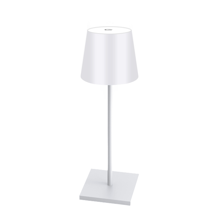 Lampade da scrivania Lampada da tavolo a LED a 3 colori Luce notturna Touch Dimming Protezione per gli occhi Lampade plug-in USB per lampada da tavolo da studio Luce laterale del letto: WHITE