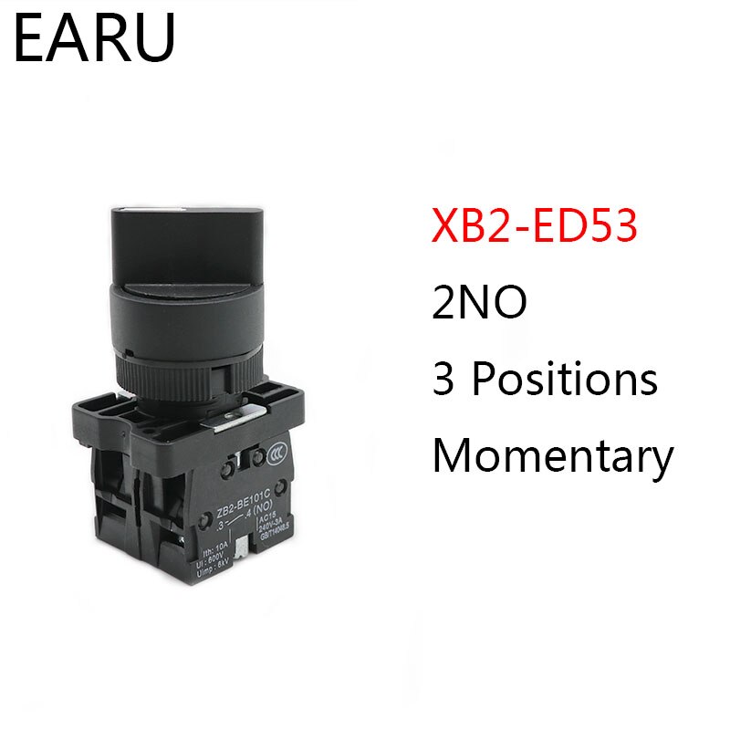 XB2-ED21 XB2-ED25 XB2-ED33 XB2-ED53 2/3 Positie 1NO/1NC 1NO/2NO Vergrendeling Self-Lock Kortstondige Selector Rotary Push knop Schakelaar: ED53