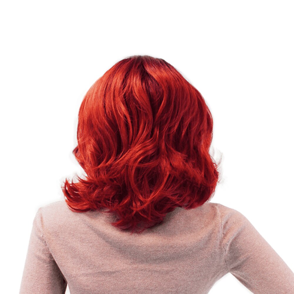 X-tress syntetisk blonde front paryk kort bob bølget paryk til kvinder mørke rødder ombre lyserød farve varmebestandig fiber hår 10 tommer: Spansk rød