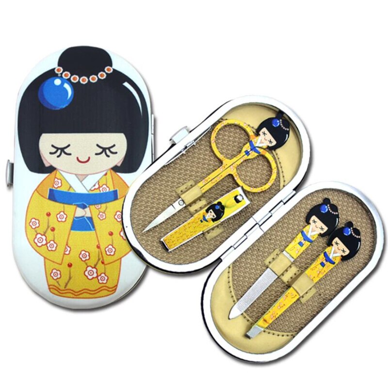 5- delige set nagels, kunst wenkbrauwen schaartje neustrimmer manicure make-up tools schaartje nagelknipper nagelriemknipper manicureset: Roze