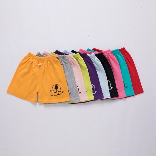 Summer 1-5Y Children Shorts Cotton Shorts For Boys Girls Little Elephant and Little Bear printed Short Sports Pants baby: The baby elephant