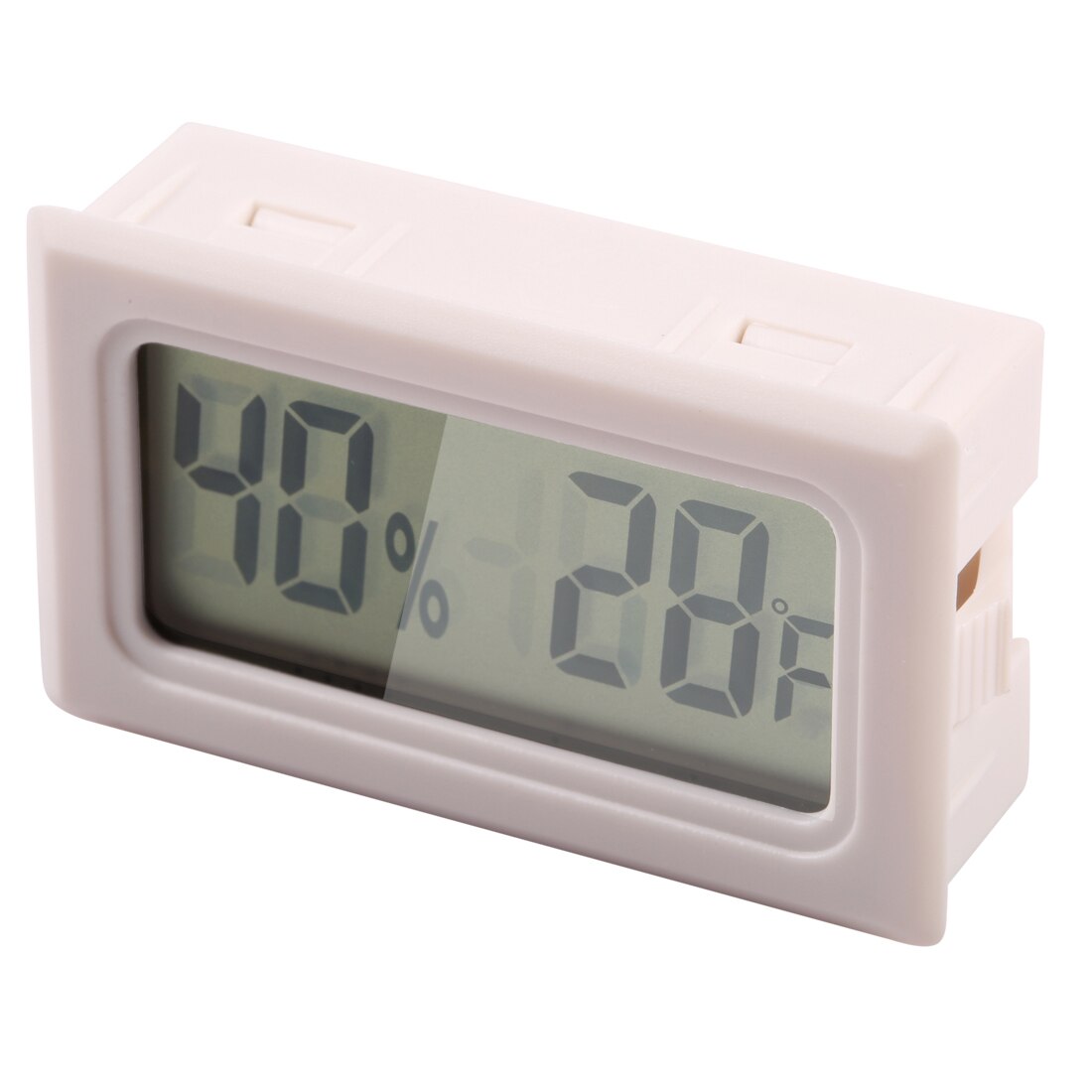 LCD Digital Temperature Humidity Meter Indoor Outdoor Hygrometer Thermometer Weather Station With Clock For Home HTC-1 /-2: white F battery