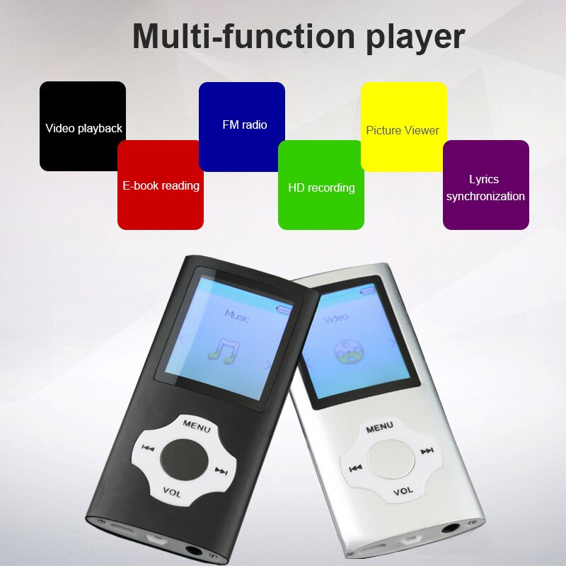 1.8 Inch Mp3 Speler 32Gb Muziekspeler Met Fm Radio Video Speler E-book Speler MP3 Met Micro Sd-kaart hifi Mp 3 Muziekspeler