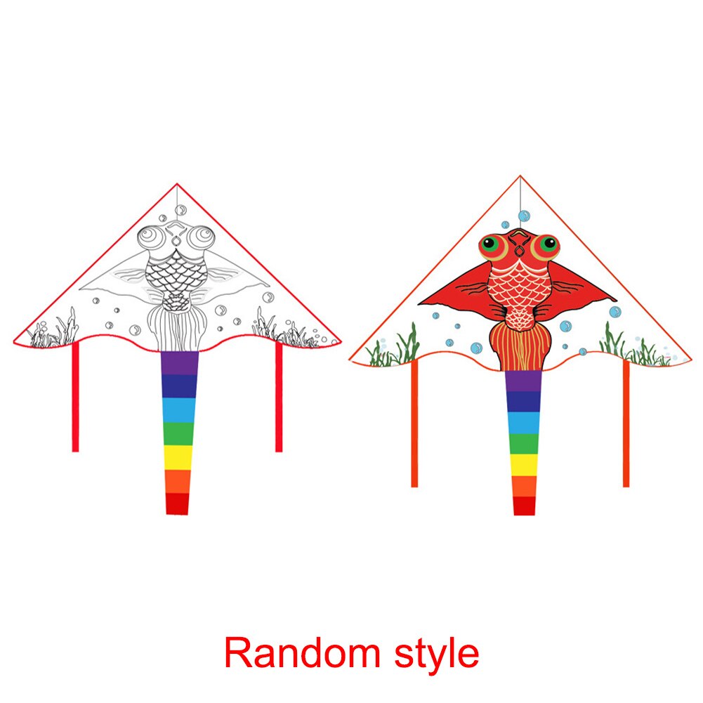 Random Small Cute Polyester Fabric Kite Blank Kite Beginning Ability Diy Lightweight Diy Kite Set