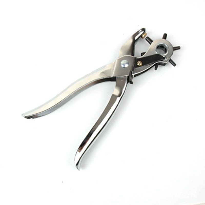 Alicates perforadores para cinturón de cuero multifunción, útil máquina perforadora de agujeros redondos, correa de reloj, artesanía de cuero, herramienta de mano para el hogar: Gris claro