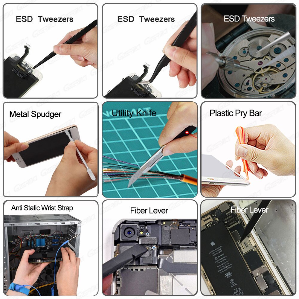 GZERMA – ensemble d'outils professionnels pour la réparation des ordinateurs, 76 en 1, tapis de réparation antistatique, jeu de tournevis pour la réparation des tablettes et des smartphones