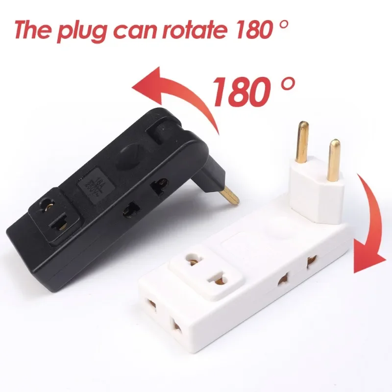 4in1 Wall Outlet Extension Eu Electrical Socket 180 Degree Plug Adapters Korea Germany Travel Aadpter Portable Power Converter