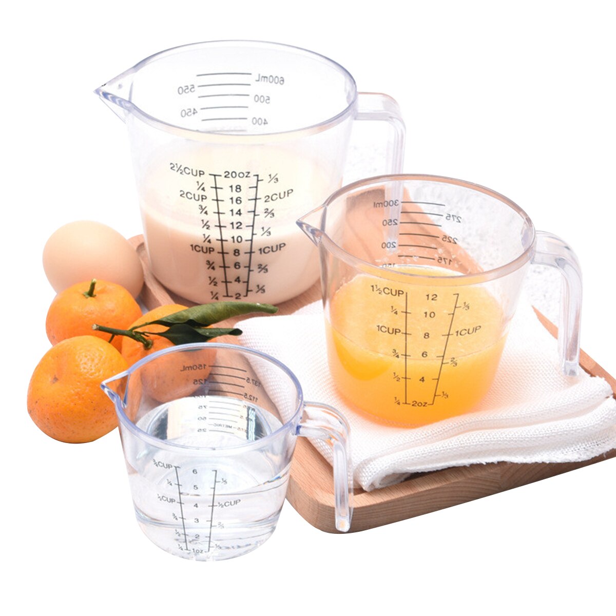 150ml/300ml/600ml Transparent plastic measuring cup Clear Jugs with handle Kitchen Baking tools