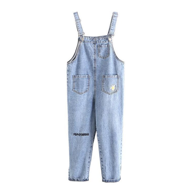 Big Children Kids Girls Denim Loose Pants Jumpsuit For Teens Girls School Jeans Embroidery Playsuit Jumpsuits Pants: 12T