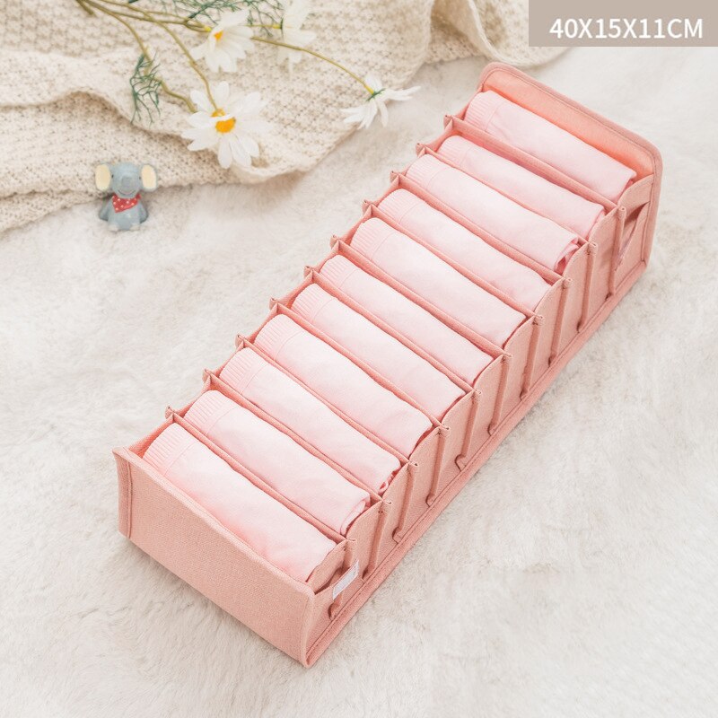Bra Storage Drawers Panties Socks Ties Drawer Divider Closet Cabinet Wardrobe Organizer Home Foldable Clothes Organizer: Pink underpants
