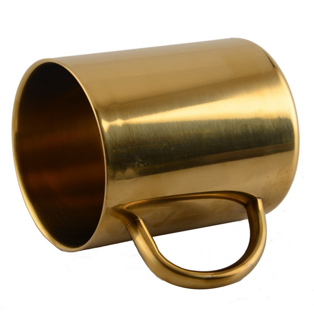 Stainless Steel Cups Double-layer cup with Handle 400ml Pint Drinking Cups Metal Drinking Travel Tumbler for Kids and Adults