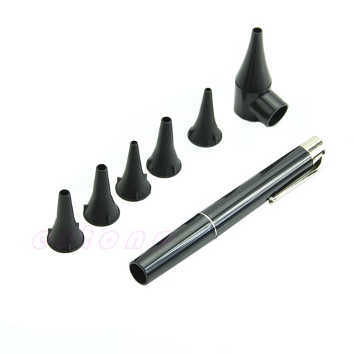 Zwarte Pen Stijl Oorverzorging Otoscoop Diagnostic Lab Wetenschap Set