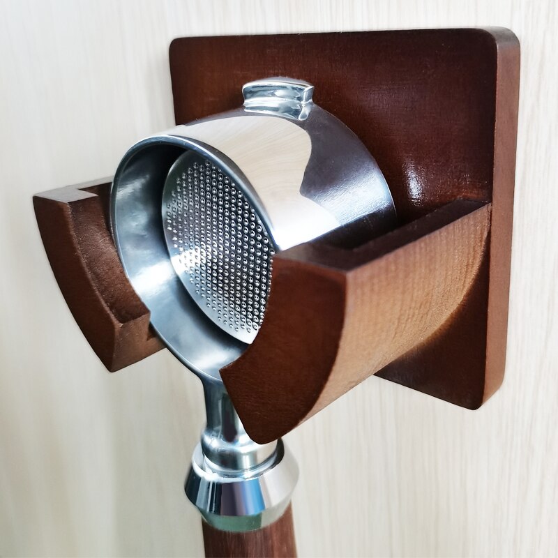 51mm/53mm/54mm/58mm Wood Holder Espresso Coffee Tools Coffee Filter Tampers Wall Mounted Rack Coffee Portafilter Wall Rack