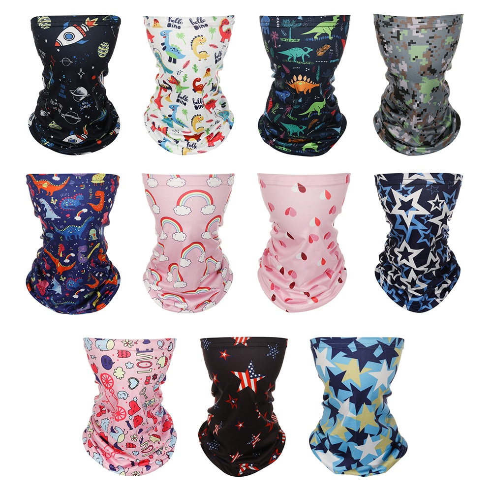 Enfants élastique Anti-UV tête visage cou guêtre Tube anti-poussière Bandana écharpe demi visage foulards en plein air cyclisme accessoires
