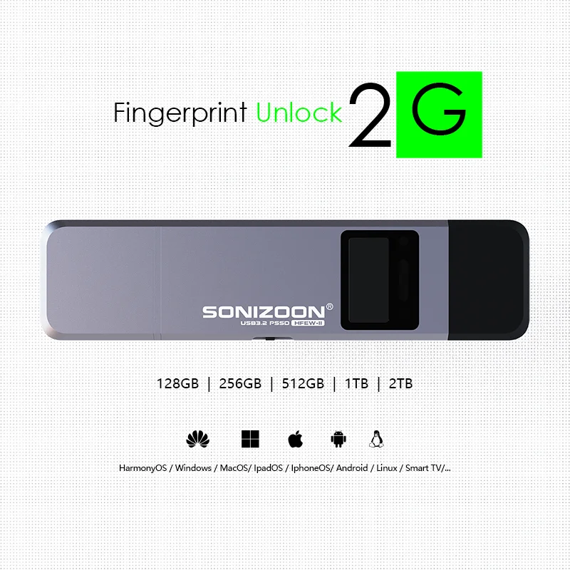 《Brazil》2G Fingerprint Encryption Solid State USB Flash Drive1TB/512GB/256GB Protection Data Privacy Usb флешка Pendrive