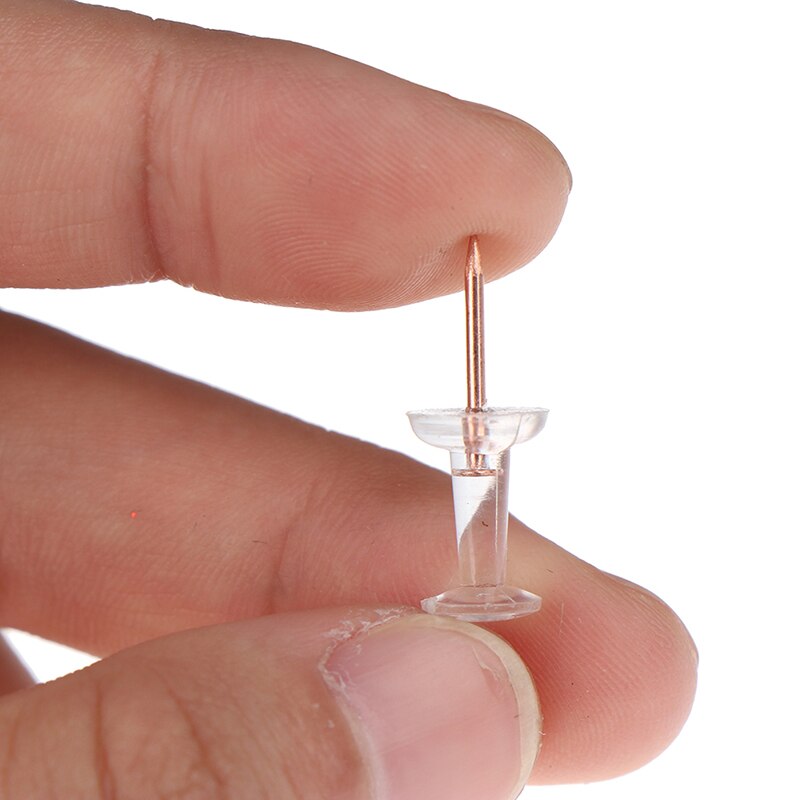 100pcs Transparent Rose Gold Push Pins Thumb Thumbtack Board Pins Drawing Photo Wall Studs Office School Supplies