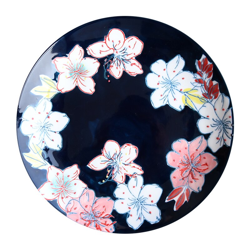 Hand-Painted Underglaze Ceramic Plate 8.5 Inches Dinner Plates Tableware