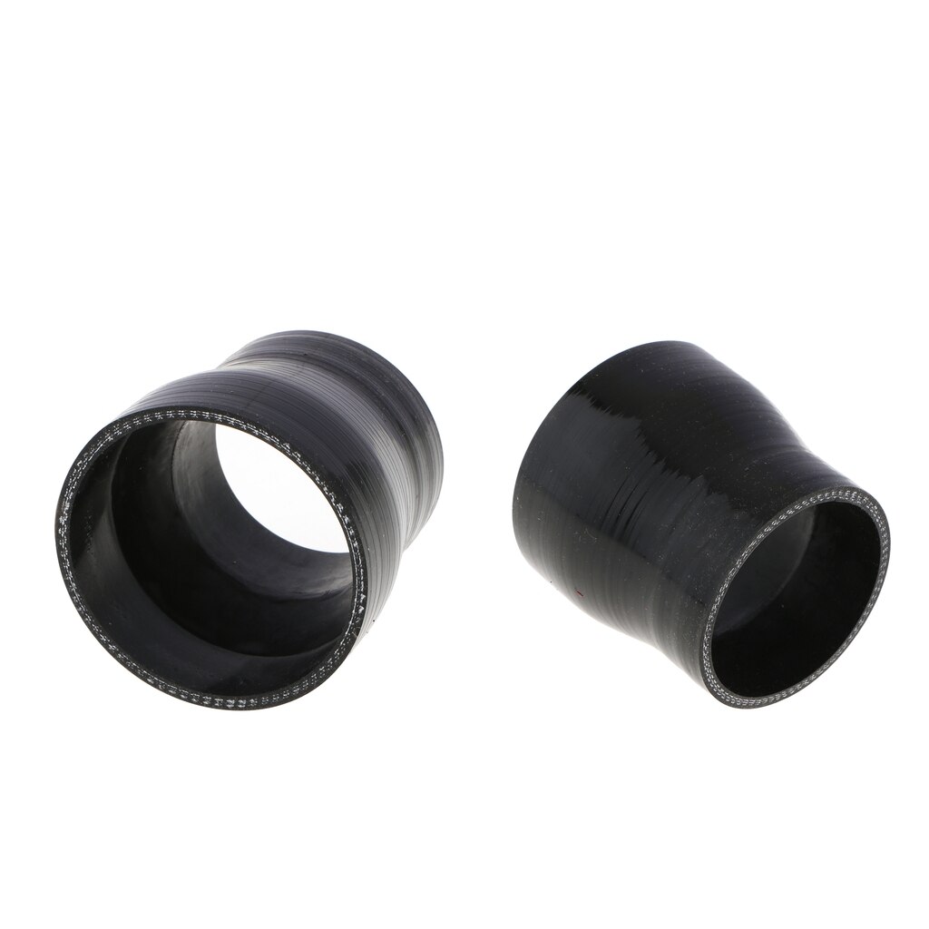 2 st φ 63mm-51mm rak reducer silikon slangadapter för kylare, svart