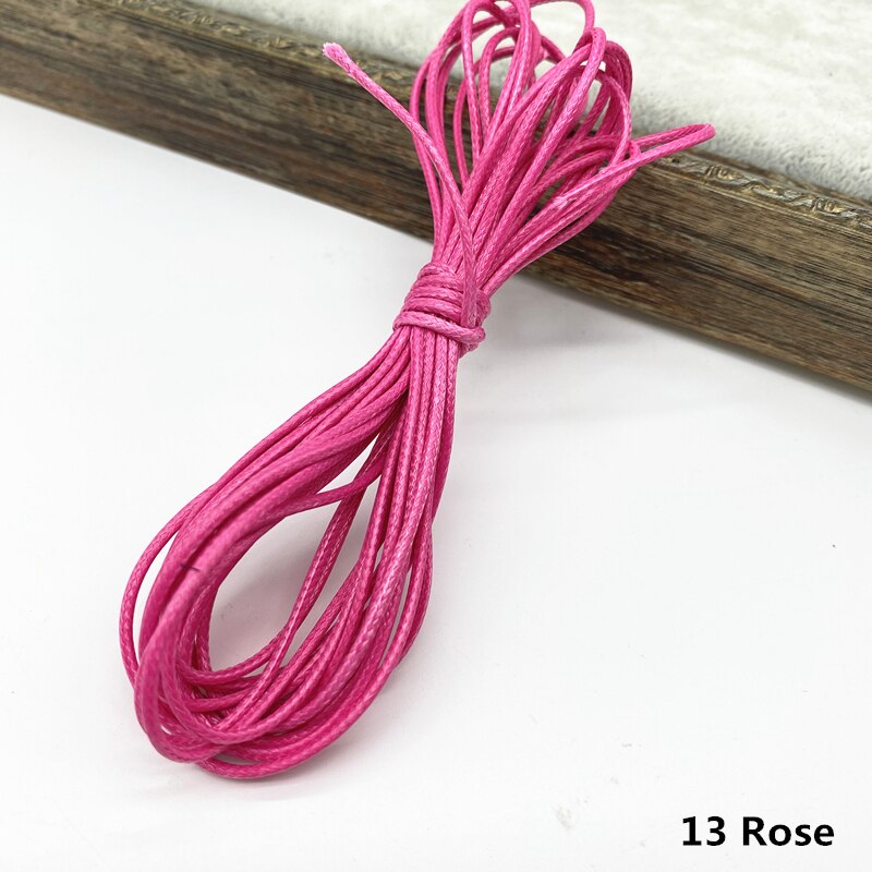 5 yards 1.5mm Waxed Thread For DIY Jewelry Making Thread String Rope String Leather Sewing Hand Wax Stitching For Arts Crafts: 13 Rose