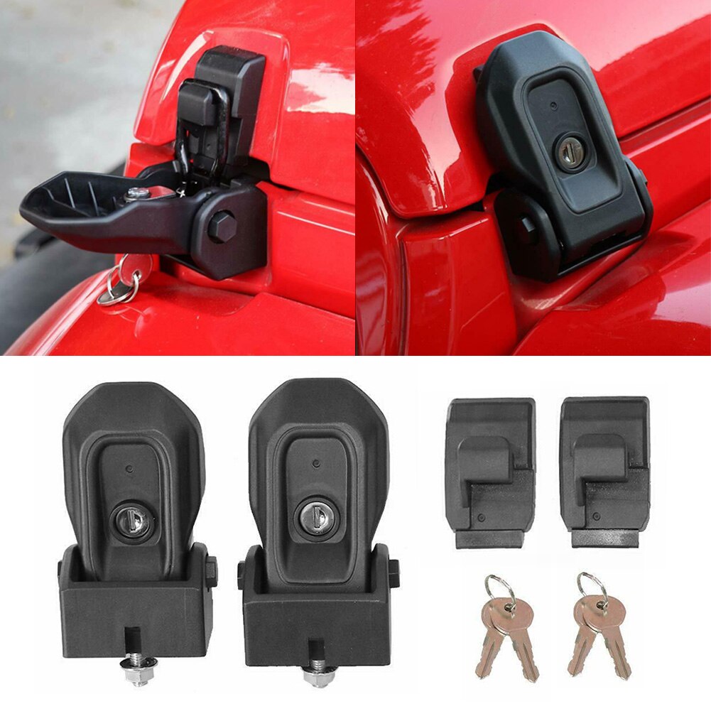 Car Hood Latches and Anti-Theft Hood Catch Lock Kits With Key For Jeep wrangler JL