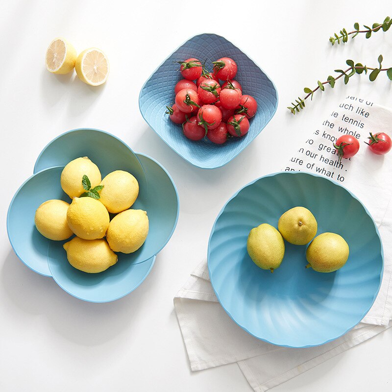 Dinner Plates Dishes Plastic Plate Nordic Style Snack Fruit Plate Salad Dessert Plate Dinner Platters Square Round Tray Dish