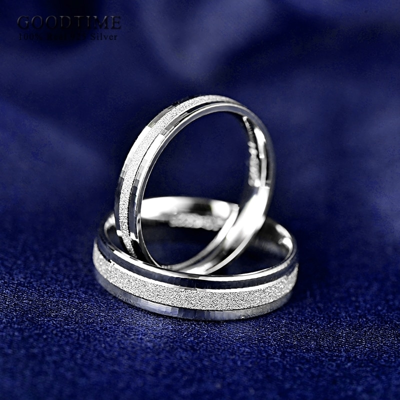 Rings Sterling-silver-jewelry 925 Silver Ring Wedding Bands Anniversary Couples Rings Engrave Words For Valentine's Day