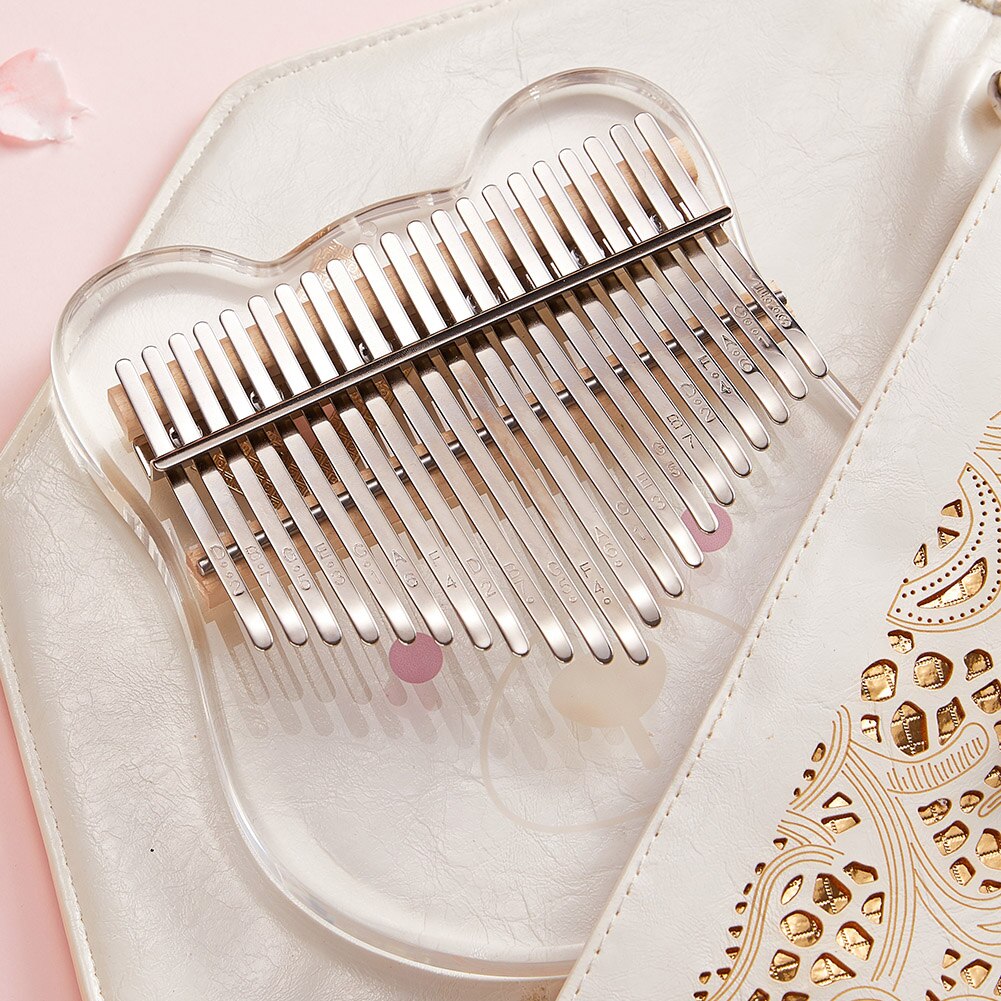 Mini Kalimba With Carry Bag Thumb Piano Beginner Transparent Acrylic Clear Sound 17 21 Keys Keyboard Instrument Portable