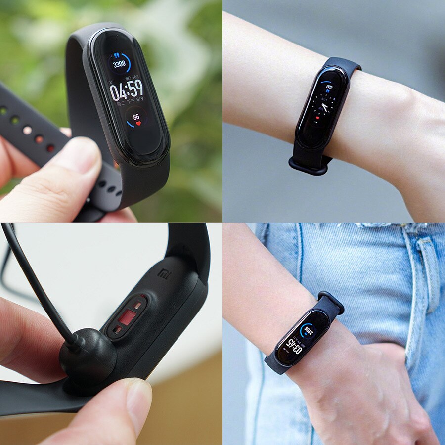 Xiaomi Mi Banda 5 Intelligente Del Braccialetto 4 di Colore Dello Schermo di Tocco di Miband 5 Wristband Fitness Pista di Ossigeno Nel Sangue Monitor di Frequenza Cardiaca smartband