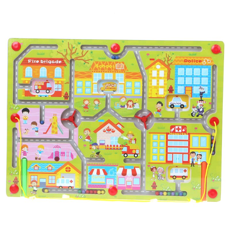 Hout Cartoon Doolhof Puzzel Magnetische Pen Kinderen Vroeg Leren Baby Educatief Intelligentie Ontwikkeling Oefenen Hulpmiddel: 620