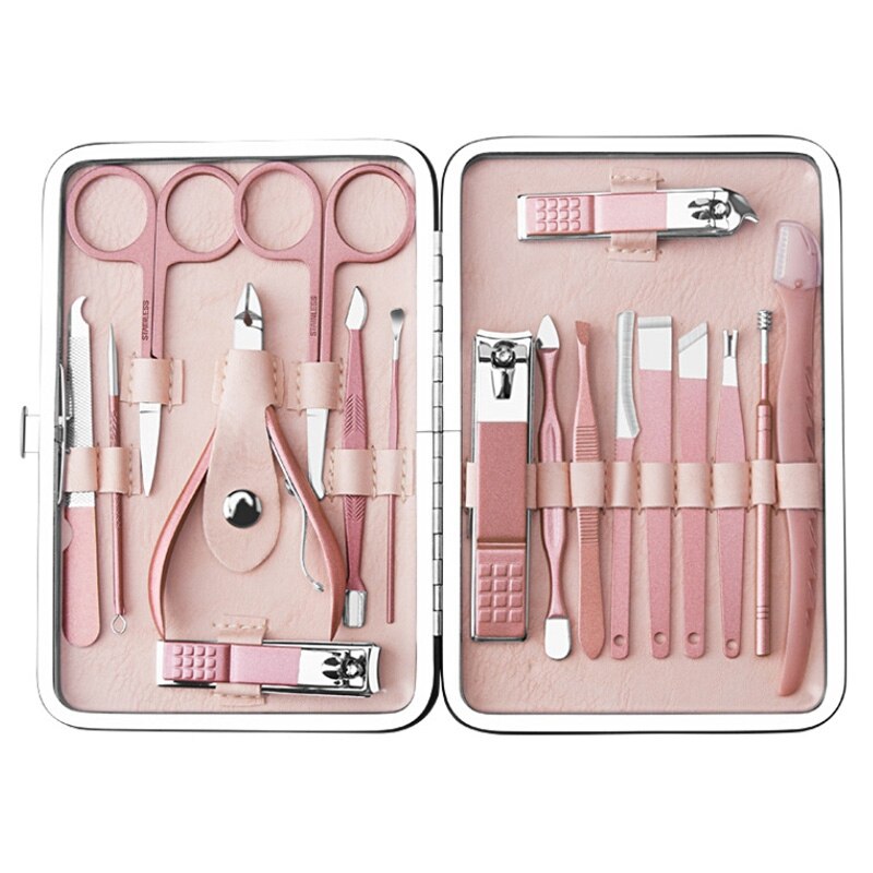 Set Nail Clipper Set Stainless Steel Nail Scissors Pedicure Set Dead Skin Remover Pro Manicure Tools Nail Supplies: Default Title