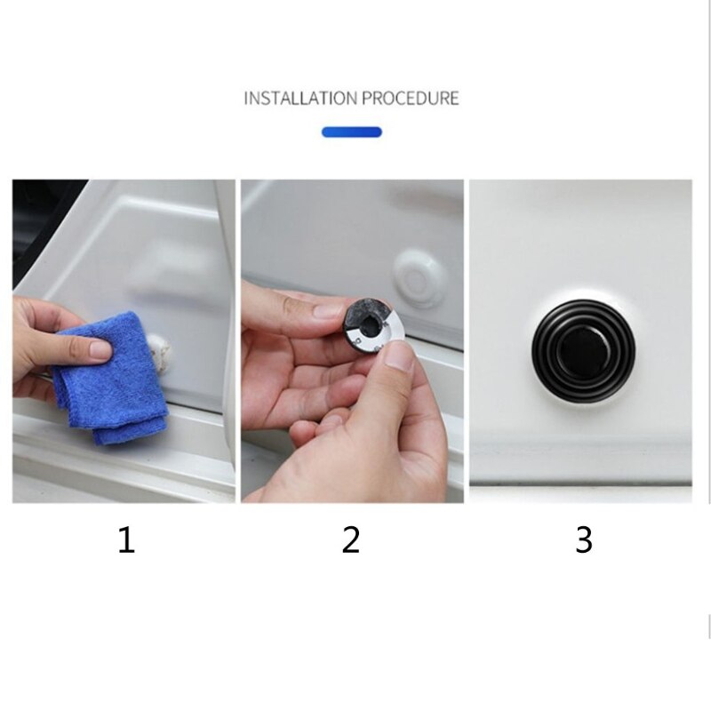 4 Pcs Universal Car Door Silent Gasket Silicone Shock Absorbing Gasket Cushion Soundproof Buffer Pads