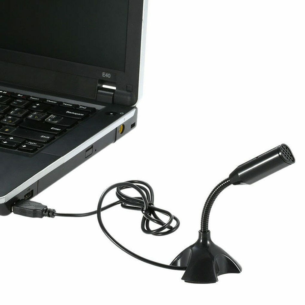 Desktop USB Microphone Computer Laptop Mini Microphone Flexible Tube Neck Adjustable PC Mic
