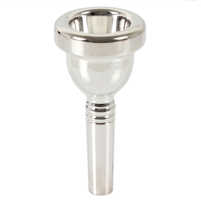 2 stuks zilveren trombone mondstukken , : 1 stuks 12c kleine schacht trombone mondstukken & 1 stuks grote handgreep beginners alt trombone mondstukken