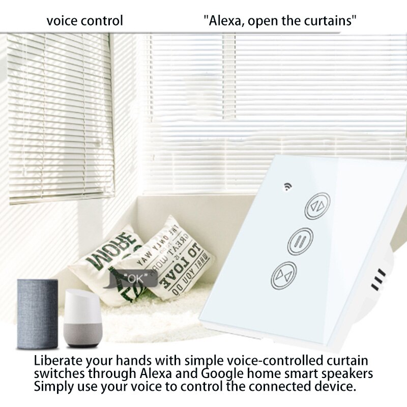 2Pcs Curtain Switch Wifi Smart Curtain Switch 2Nd Generation European Regulation Curtain Switch Blind Switch