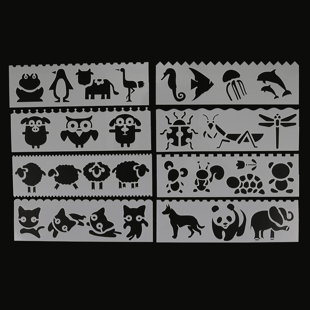 4 Pack Animal-Shaped Stencil Rulers - 6 Inch Clear Plastic Drawing Templates For Kids, School, Office - View #9